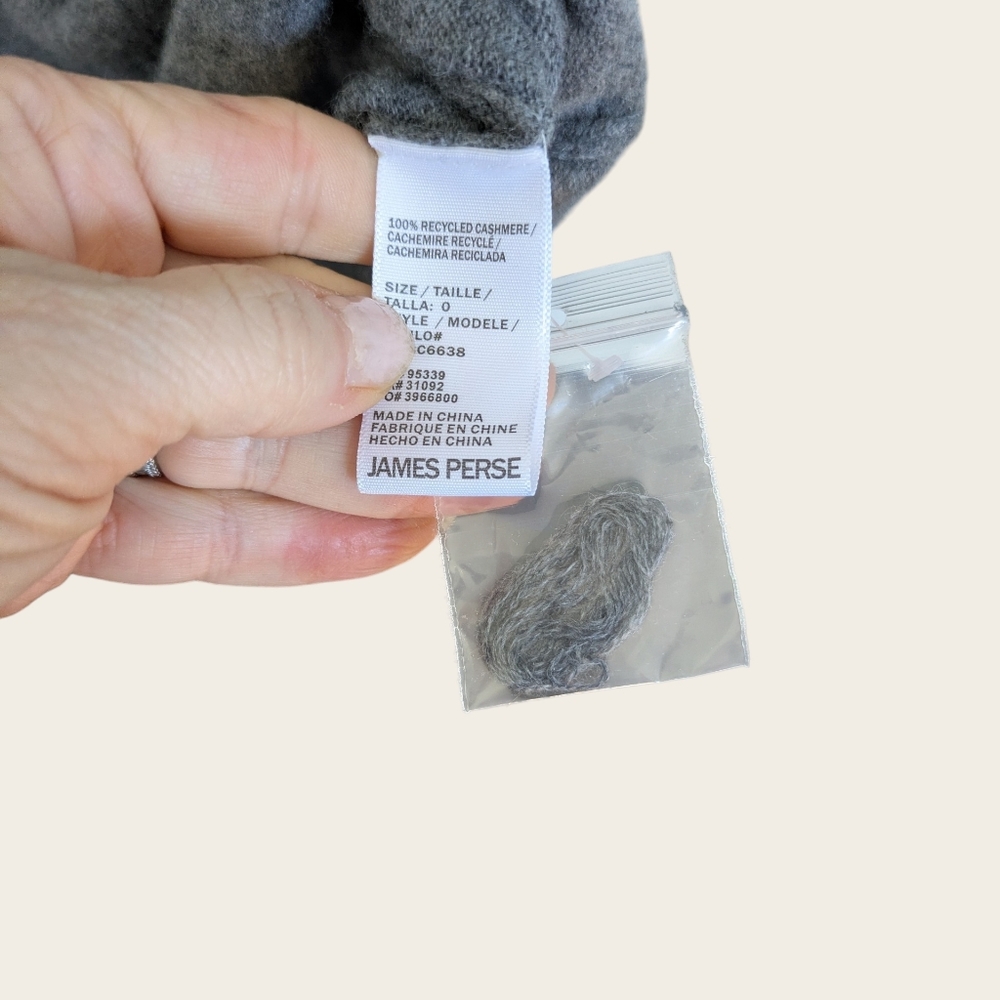 James Perse 100 Percent Cashmere Funnel Neck Midi Dress Gray Size 0 Minimalist - Picture 7 of 7